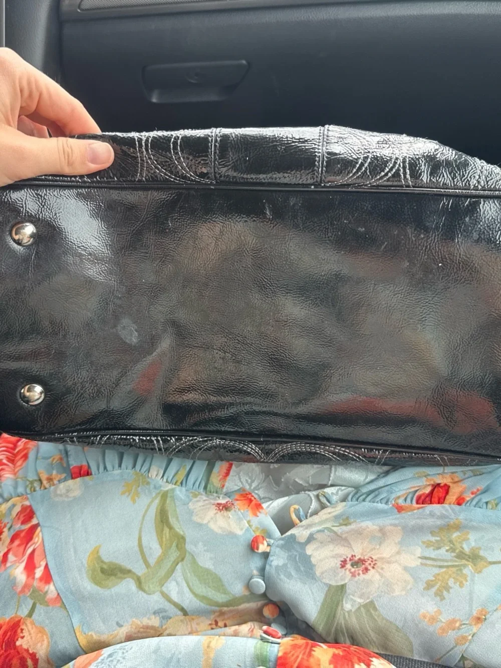 Coach black kiss lock purse